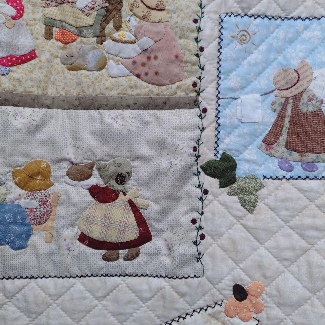 ハンドメイド　パッチワークベッドカバー