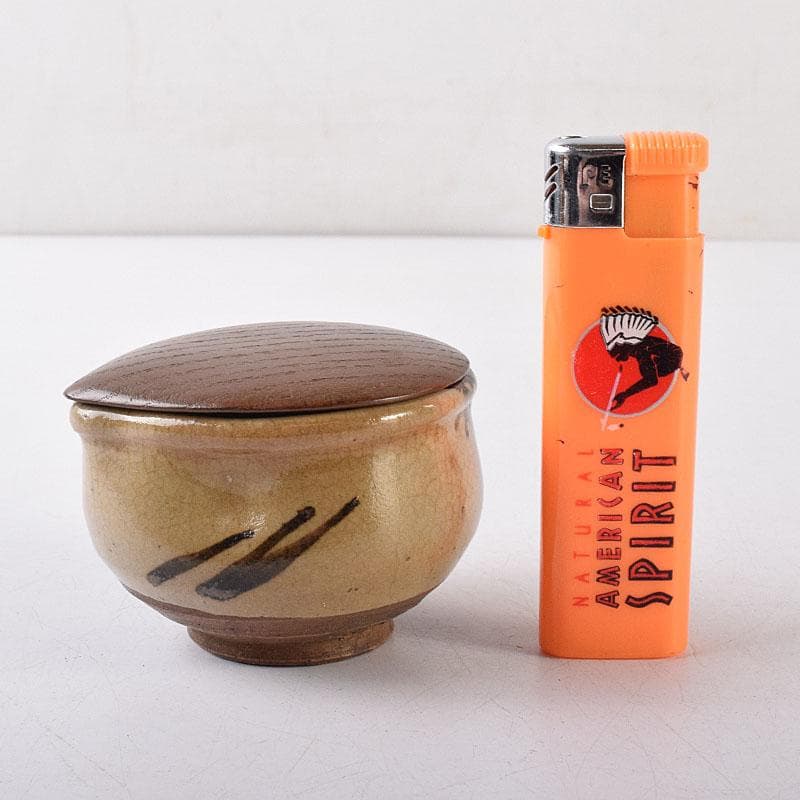 散歩星人　茶道具　因久山焼　芦澤保親作　茶入　共箱　V　R8658