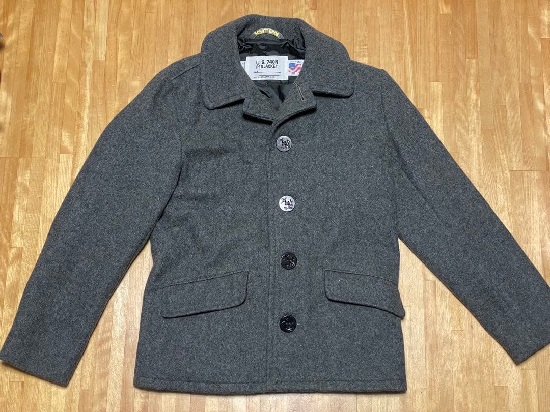 【美品】SCHOTT U.S. 740N PEA JACKET サイズ38