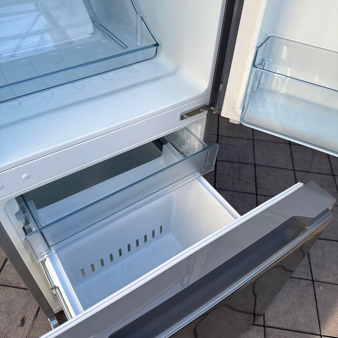 美品 HITACHI 2021年製 2ドア冷蔵庫 メタリックシルバー 154L