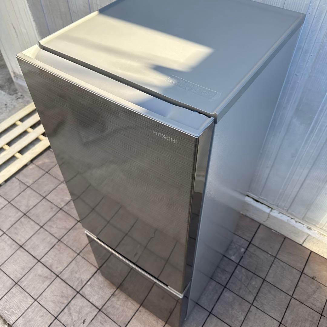 美品 HITACHI 2021年製 2ドア冷蔵庫 メタリックシルバー 154L