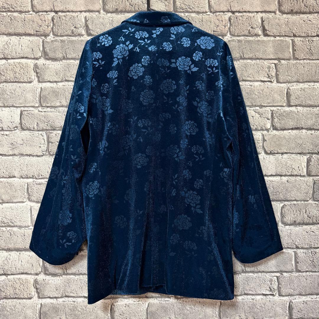 【美品】HARE　 ヴィンテージソデアキビッグテーラージャケット　ブルー×ベロア