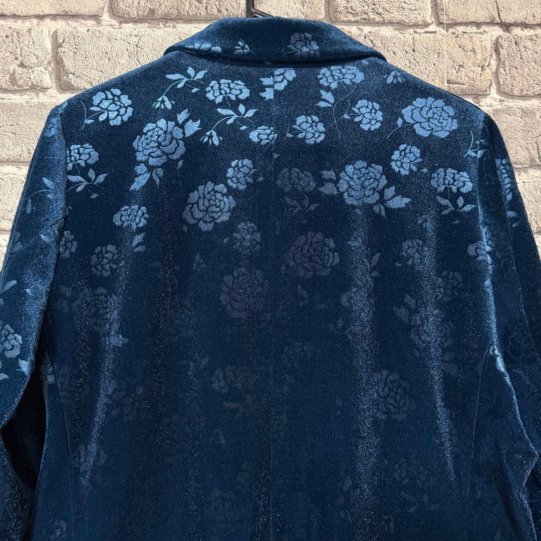 【美品】HARE　 ヴィンテージソデアキビッグテーラージャケット　ブルー×ベロア