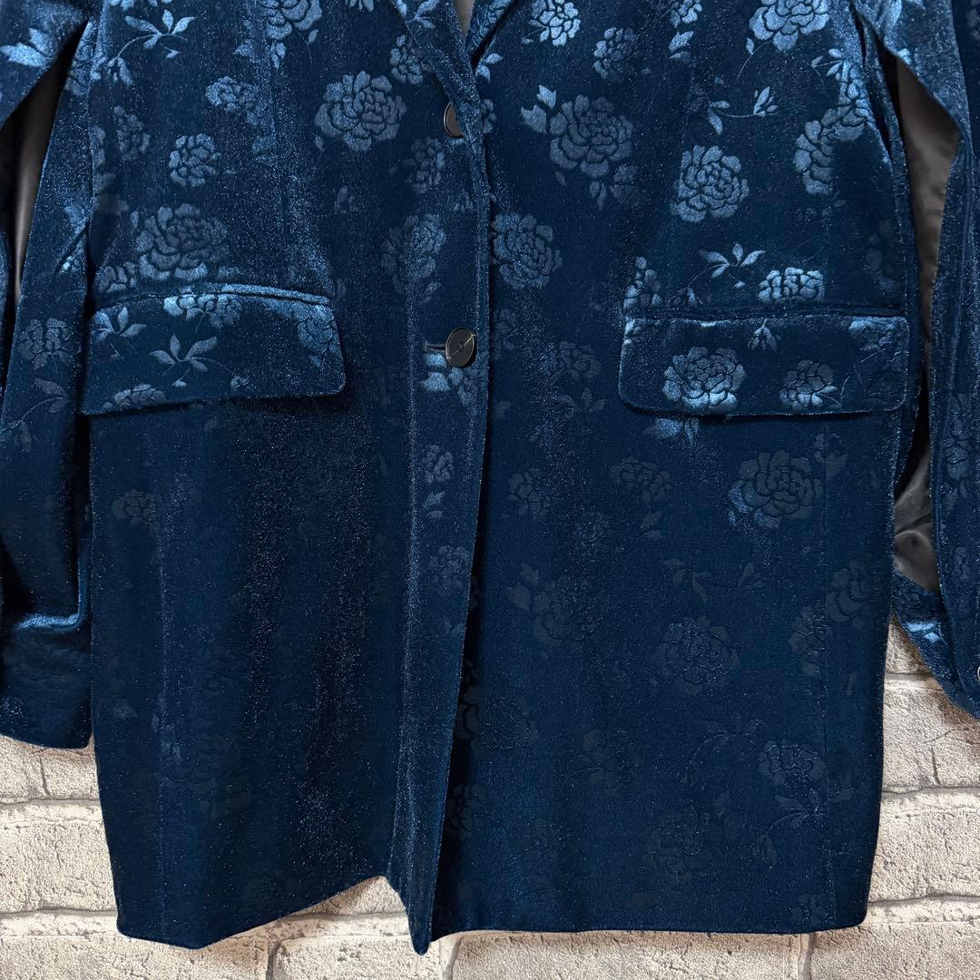 【美品】HARE　 ヴィンテージソデアキビッグテーラージャケット　ブルー×ベロア