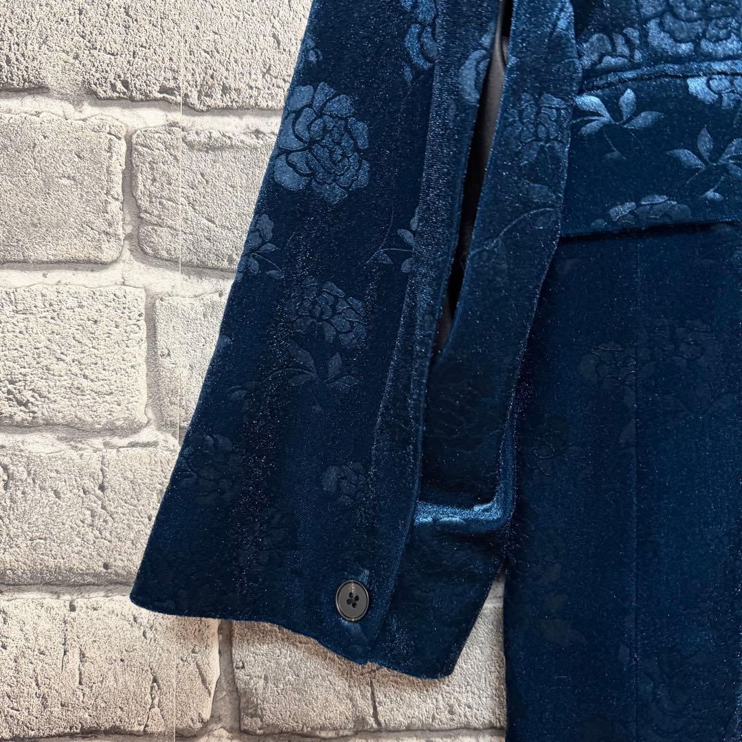 【美品】HARE　 ヴィンテージソデアキビッグテーラージャケット　ブルー×ベロア