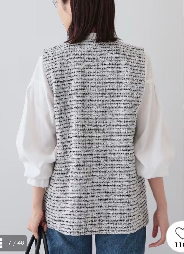 INDIVI ツイードジレ＆ボウタイブラウス