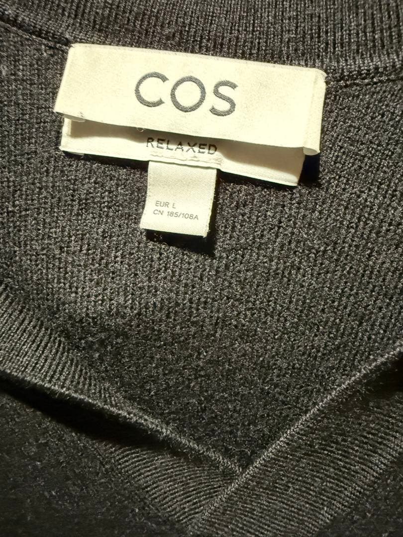 トップス COS KNITTED WOOL LONG-SLEEVED POLO SHIRT