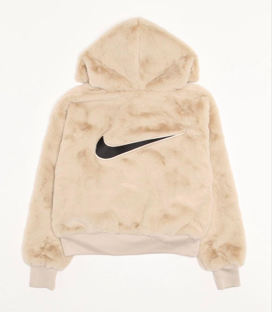 新品タグ付 NIKE フェイクファージャケット パーカー ベージュXXL 2XL