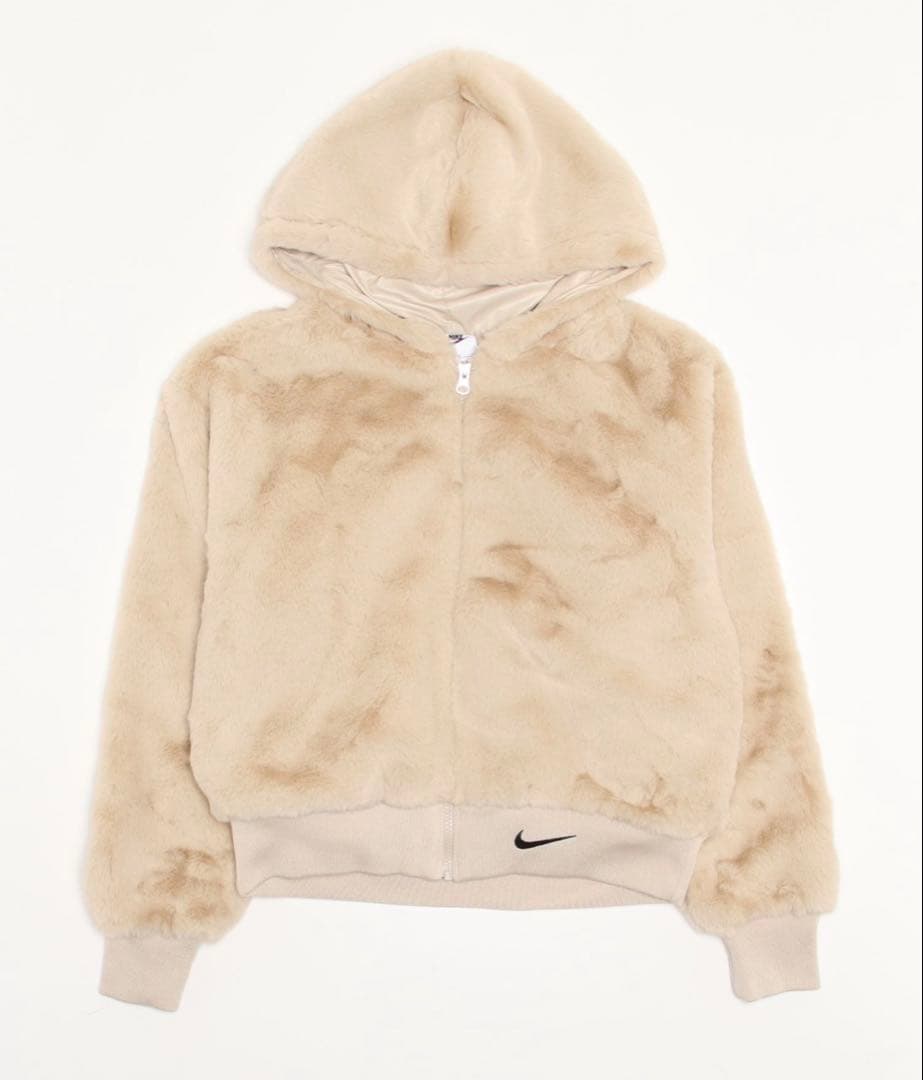 新品タグ付 NIKE フェイクファージャケット パーカー ベージュXXL 2XL