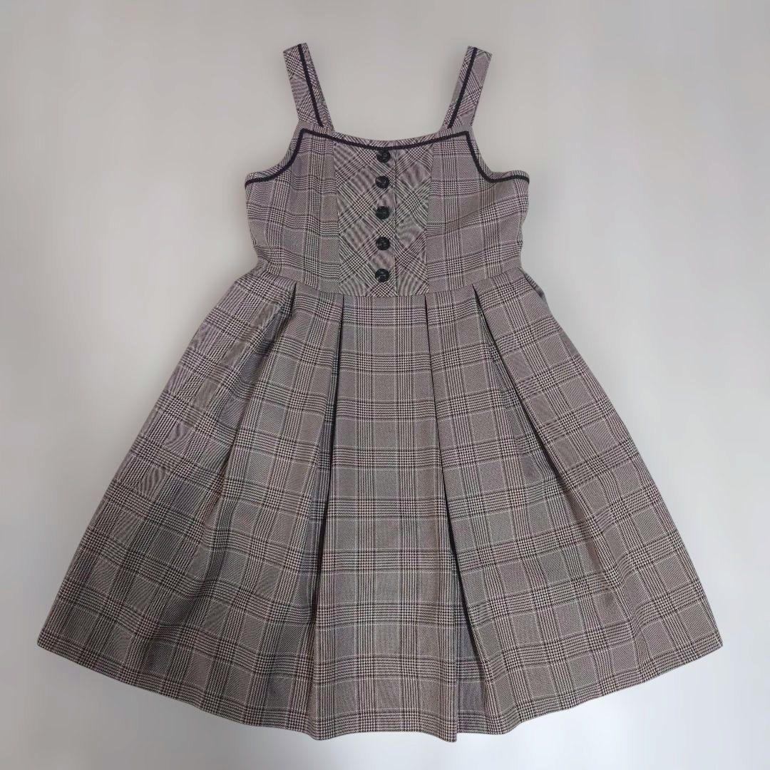 最終ショパンドゥ150　フォーマル５点フルセット　ブラウン系　チェック　タグ付