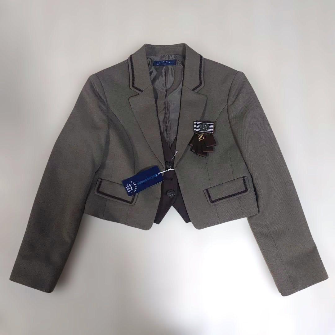 最終ショパンドゥ150　フォーマル５点フルセット　ブラウン系　チェック　タグ付