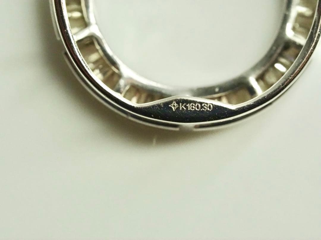 ◎GSTV☆K18WG 天然ダイヤモンド ホースシュー ペンダントトップ　馬蹄