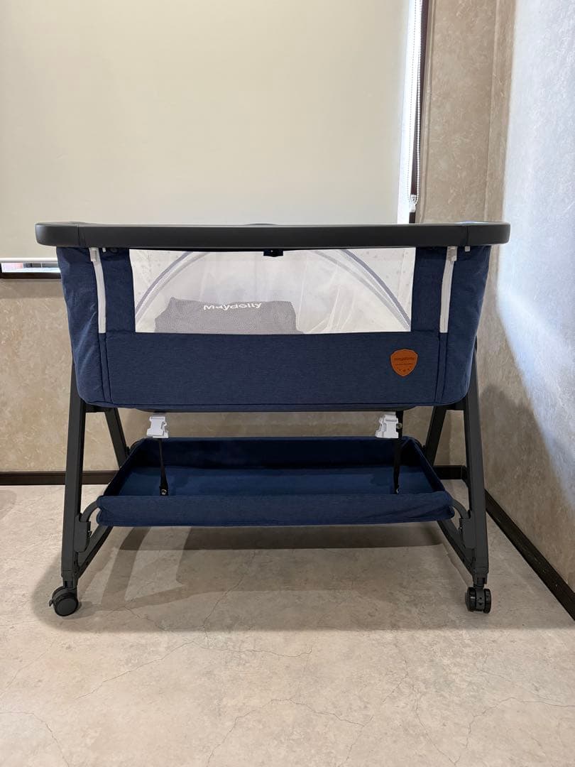 Maydolly 折りたたみ式ベビーベッド ネイビー