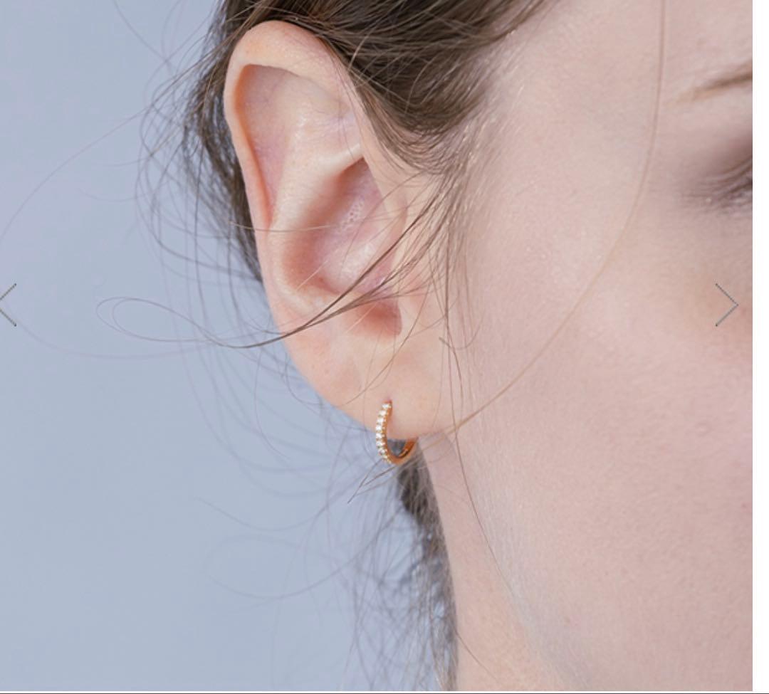 スタージュエリー　K18 クリックフープピアス　S