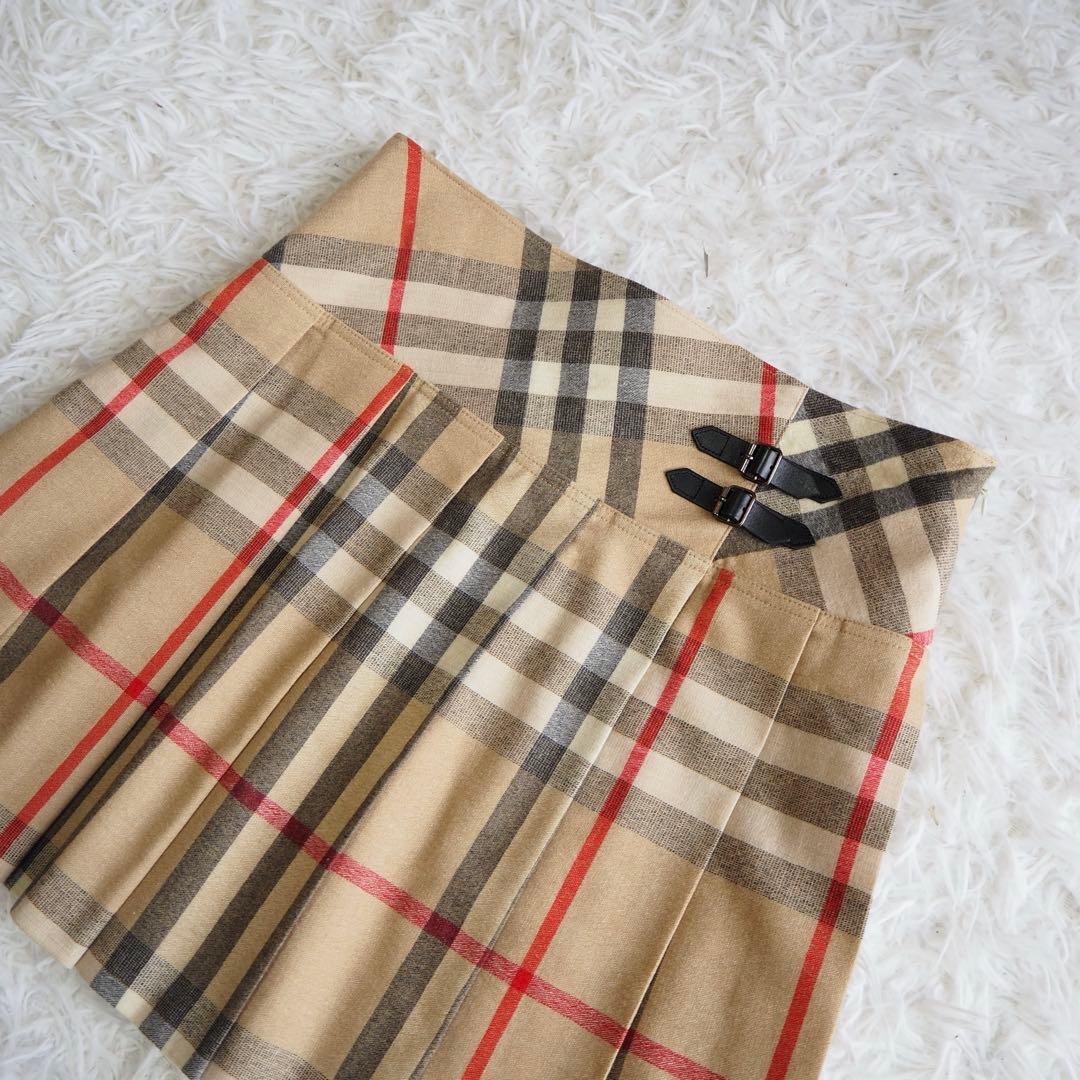 極美品 バーバリーチルドレン ノバチェック メガチェック プリーツスカート