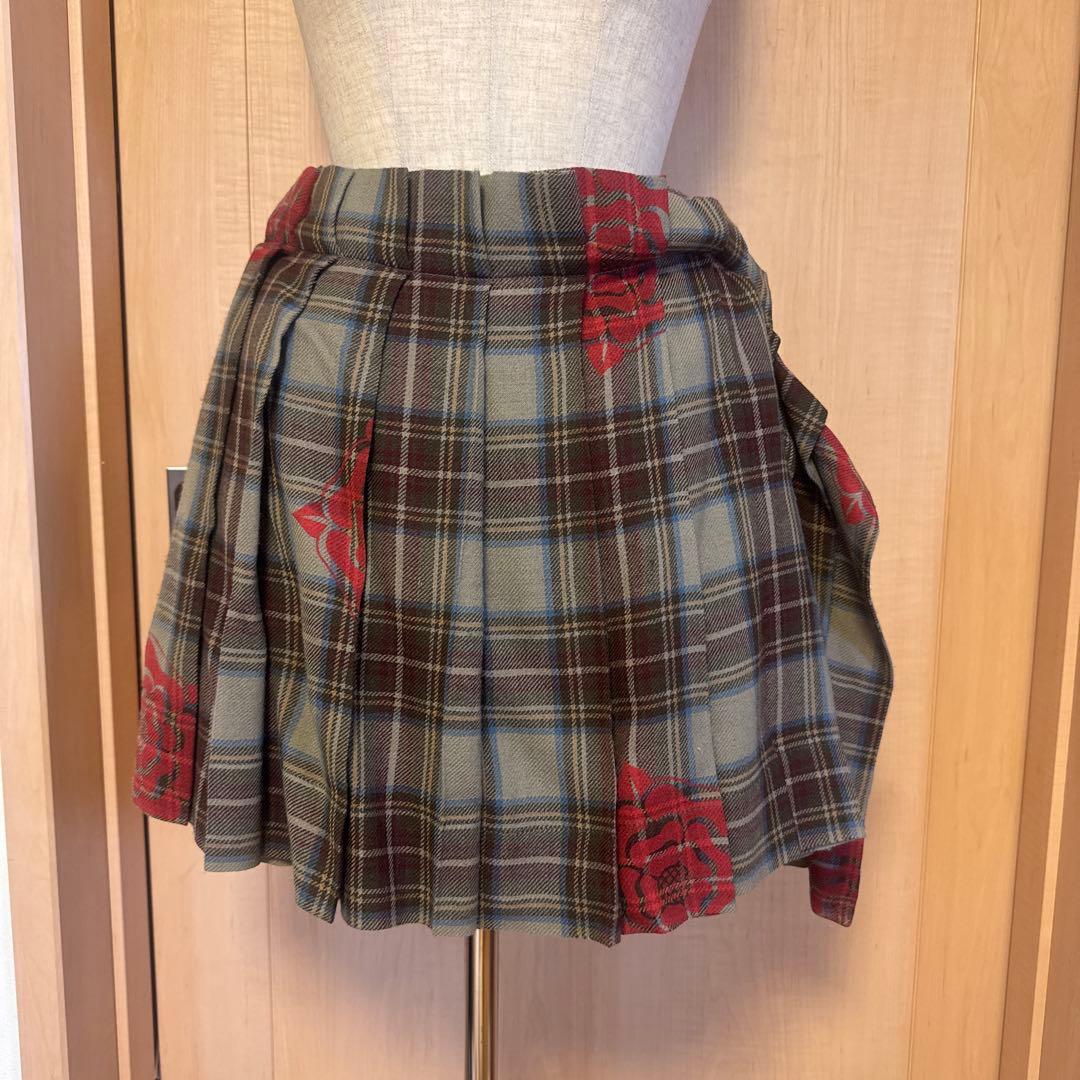 激レア♡Vivienne Westwoodチェックスカートバラ柄♡Mサイズ