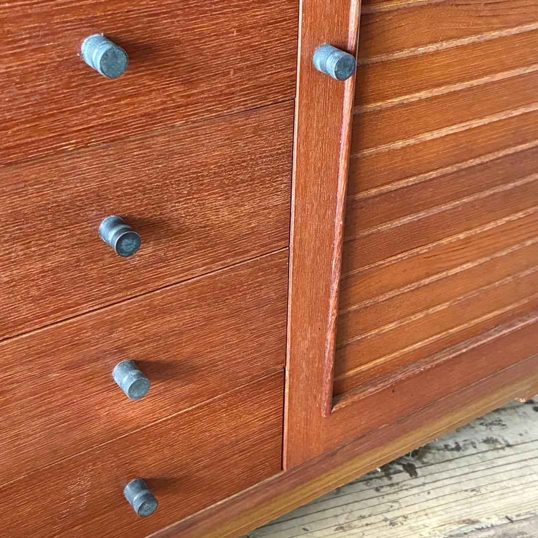 国産ヴィンテージ チーク突板 引出し ミニチェスト 収納 サイドボード