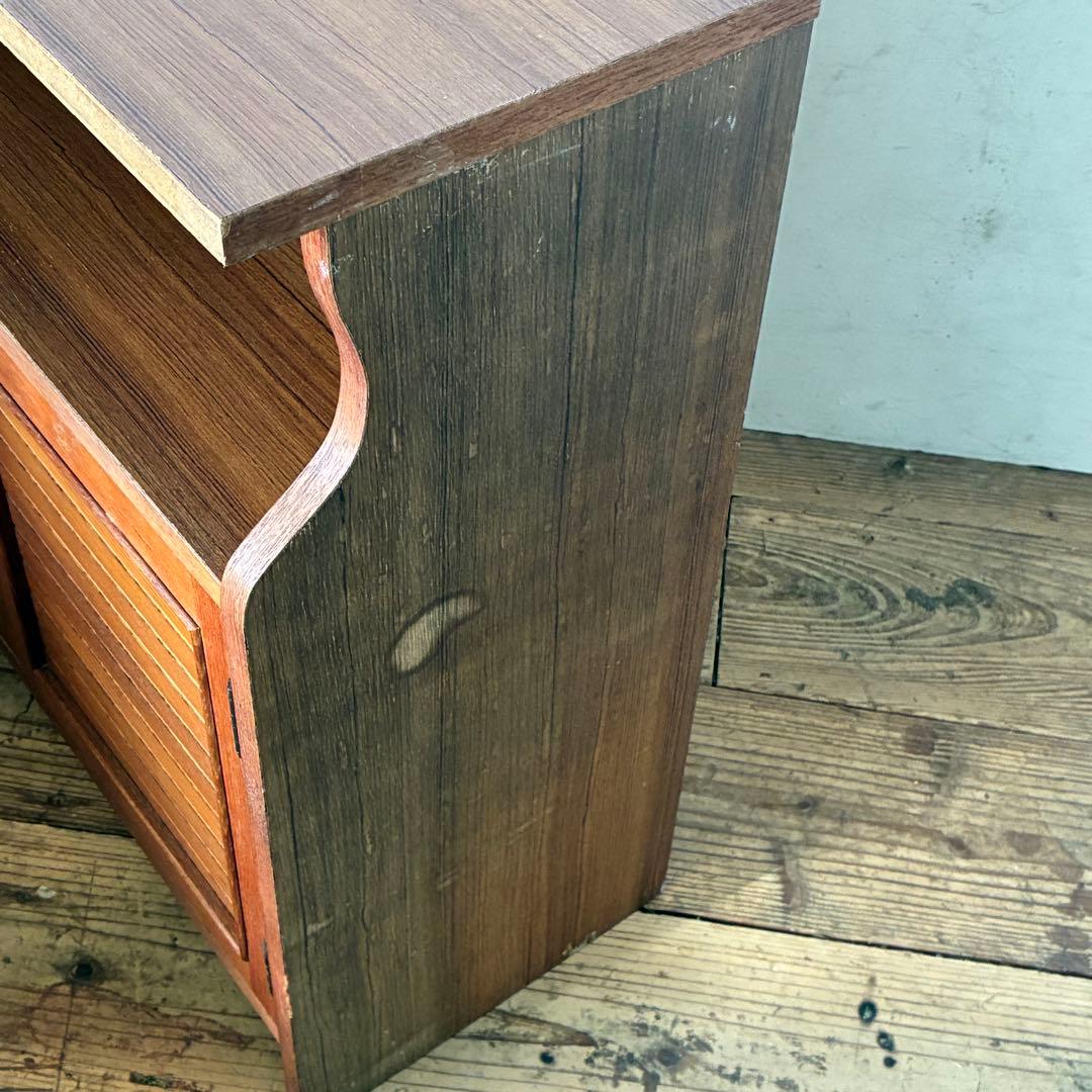 国産ヴィンテージ チーク突板 引出し ミニチェスト 収納 サイドボード