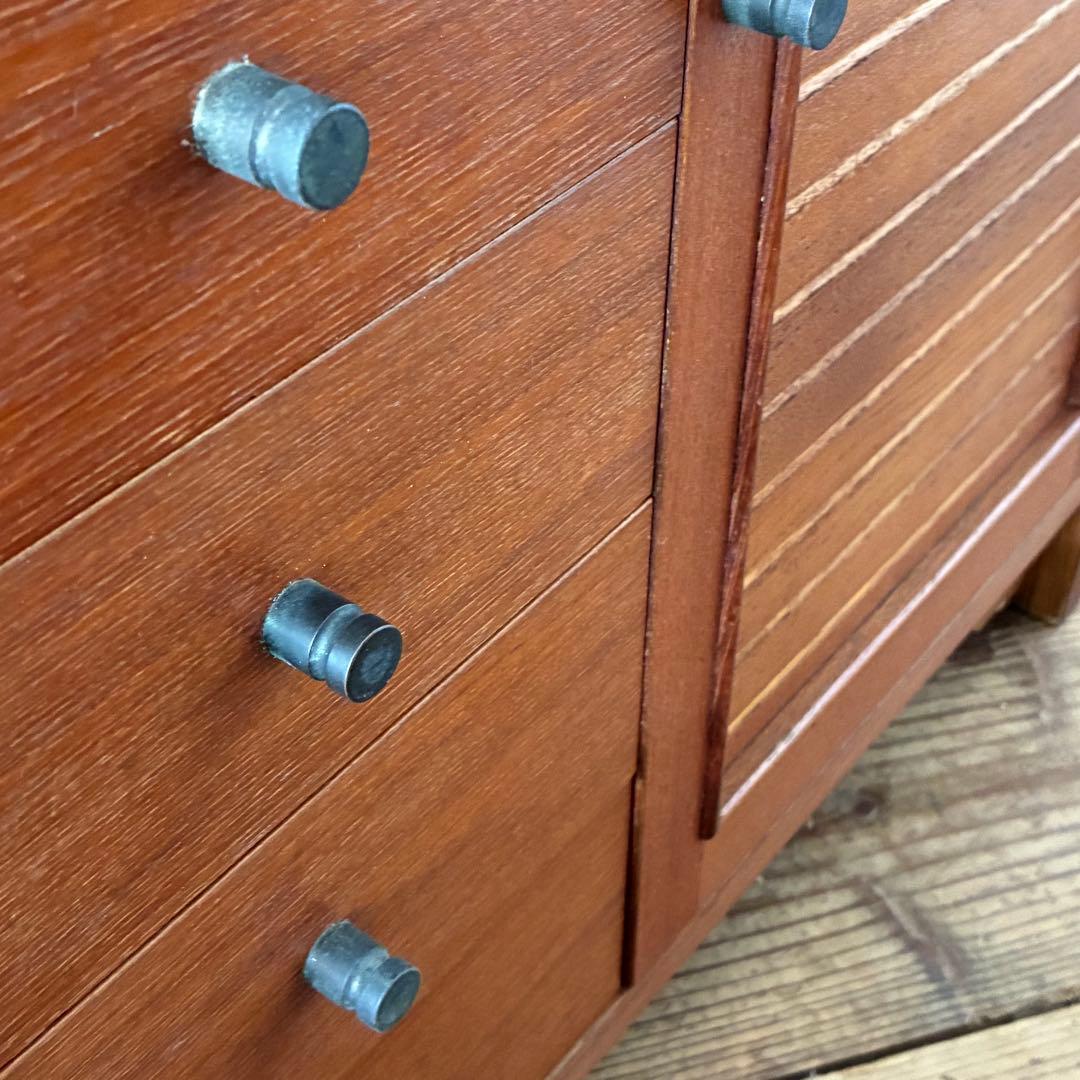 国産ヴィンテージ チーク突板 引出し ミニチェスト 収納 サイドボード