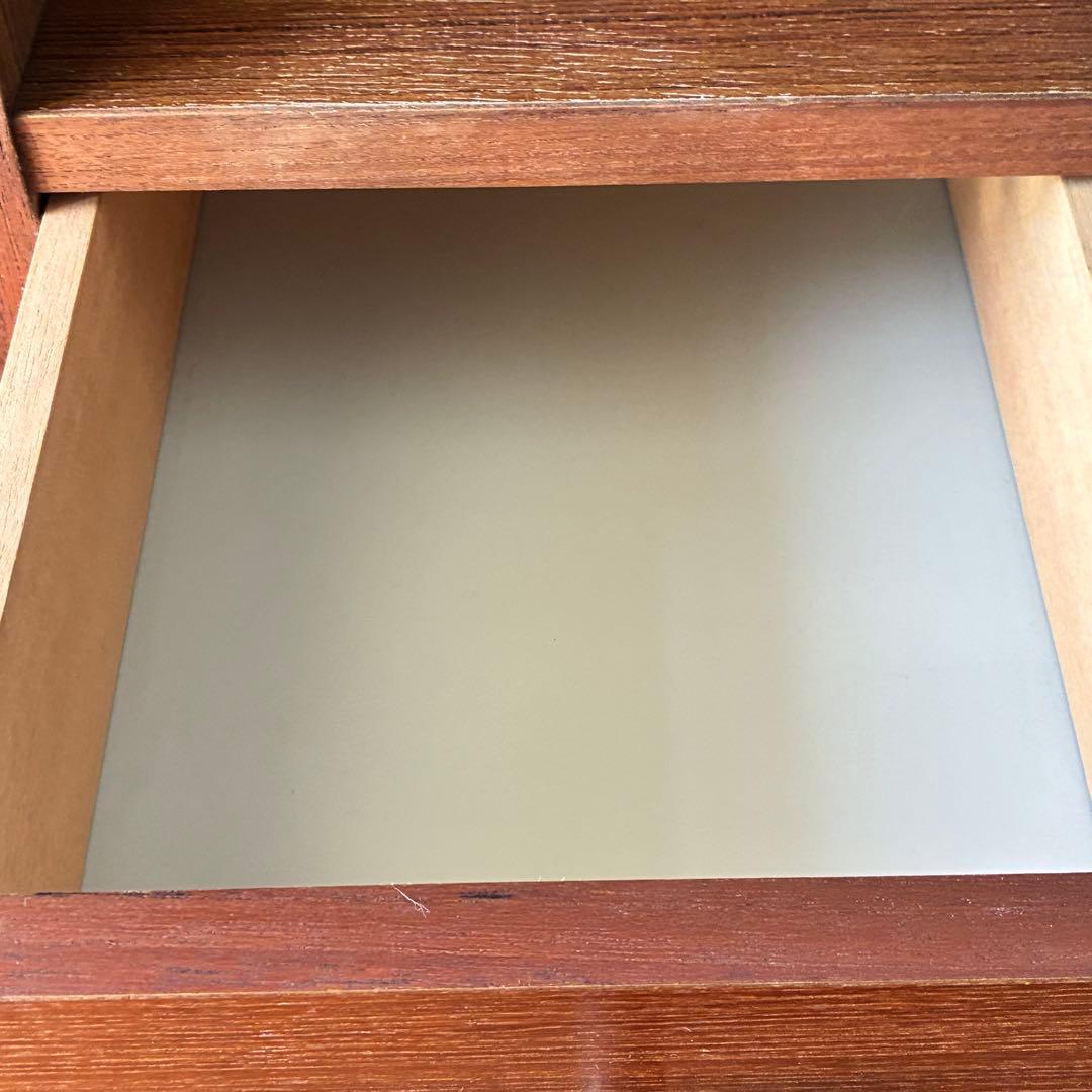 国産ヴィンテージ チーク突板 引出し ミニチェスト 収納 サイドボード