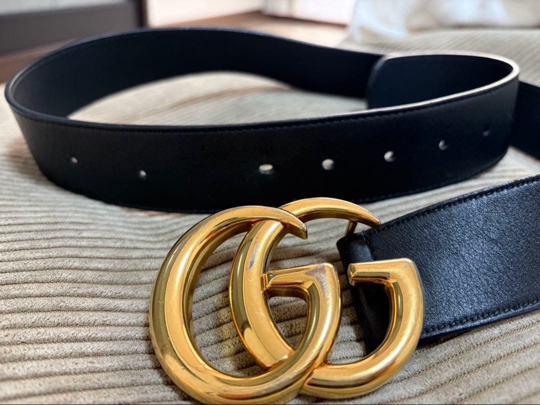 Gucci GGロゴ レザーベルト 黒