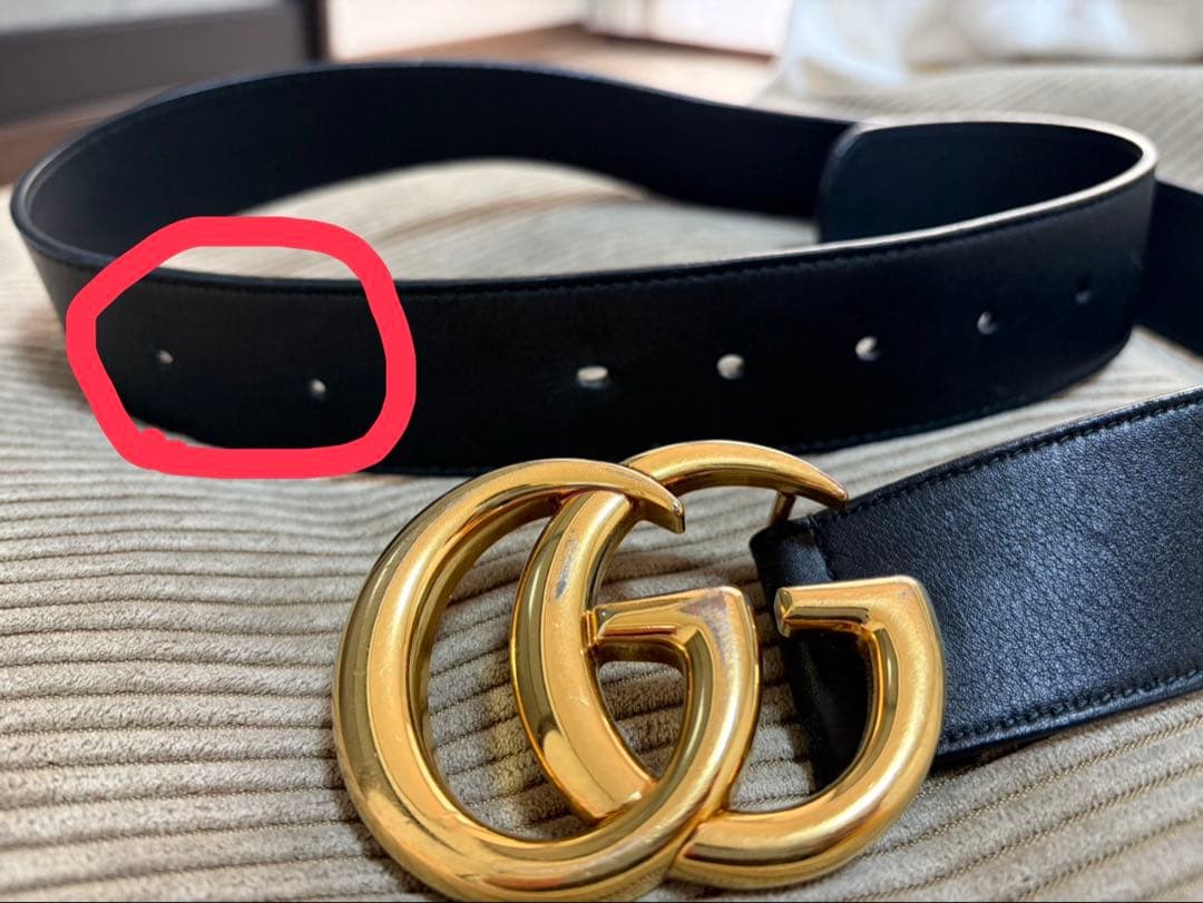 Gucci GGロゴ レザーベルト 黒