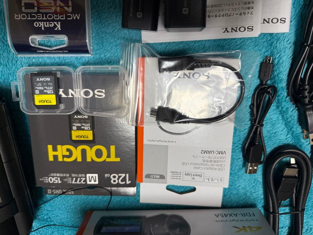 ブラックSONY FDR-AX45AビデオカメラSDカードTOUGH 128G他