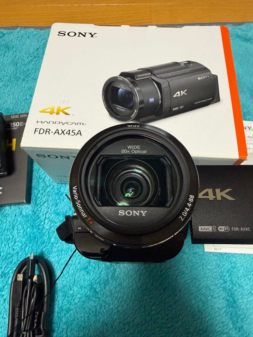 ブラックSONY FDR-AX45AビデオカメラSDカードTOUGH 128G他
