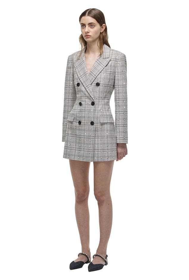 M*G様 セルフポートレイト ブレザー ワンピース チェック柄 グレー UK4