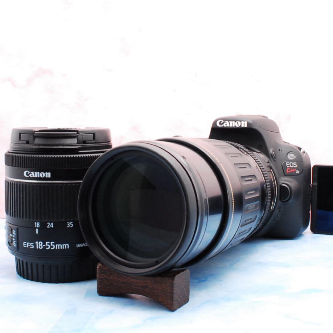 キャノン kiss X9☆一眼レフカメラ☆高性能標準＆超望遠☆スマホ転送OK