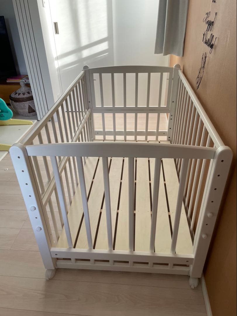 2025年2月購入　nommoc Wオープン ハイタイプ ベビーベッド　ホワイト