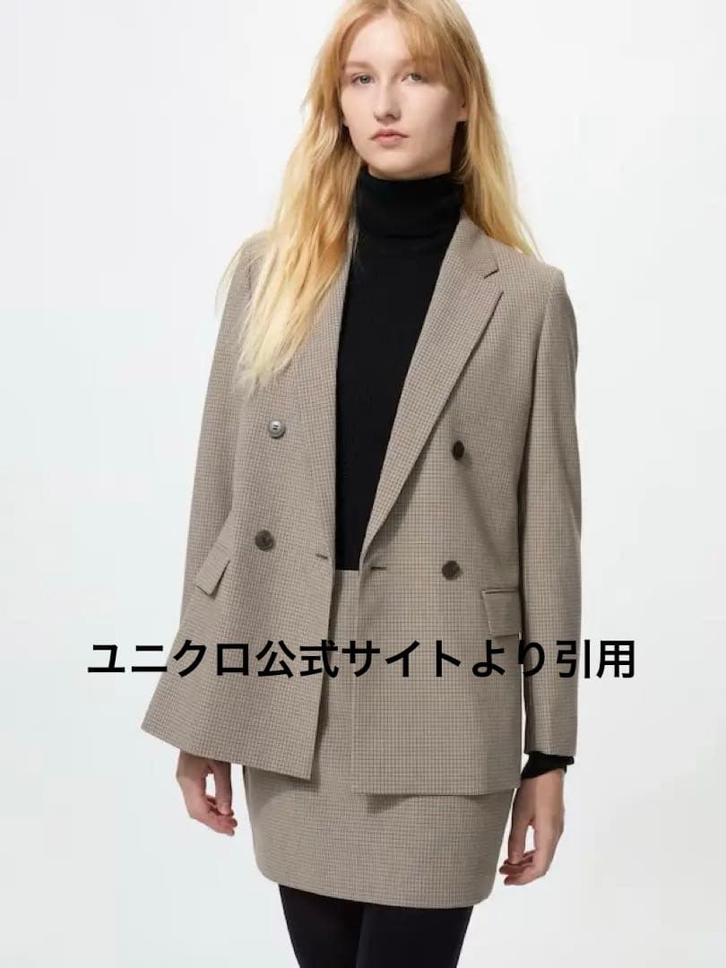 【新品・未使用】 UNIQLO カラー:35 ブラウン ダブルジャケット XL