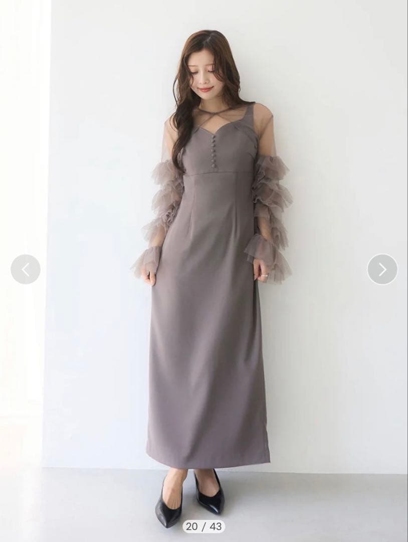 美品　eimy istoire ラッフルスリーブチュールボレロSETキャミドレス