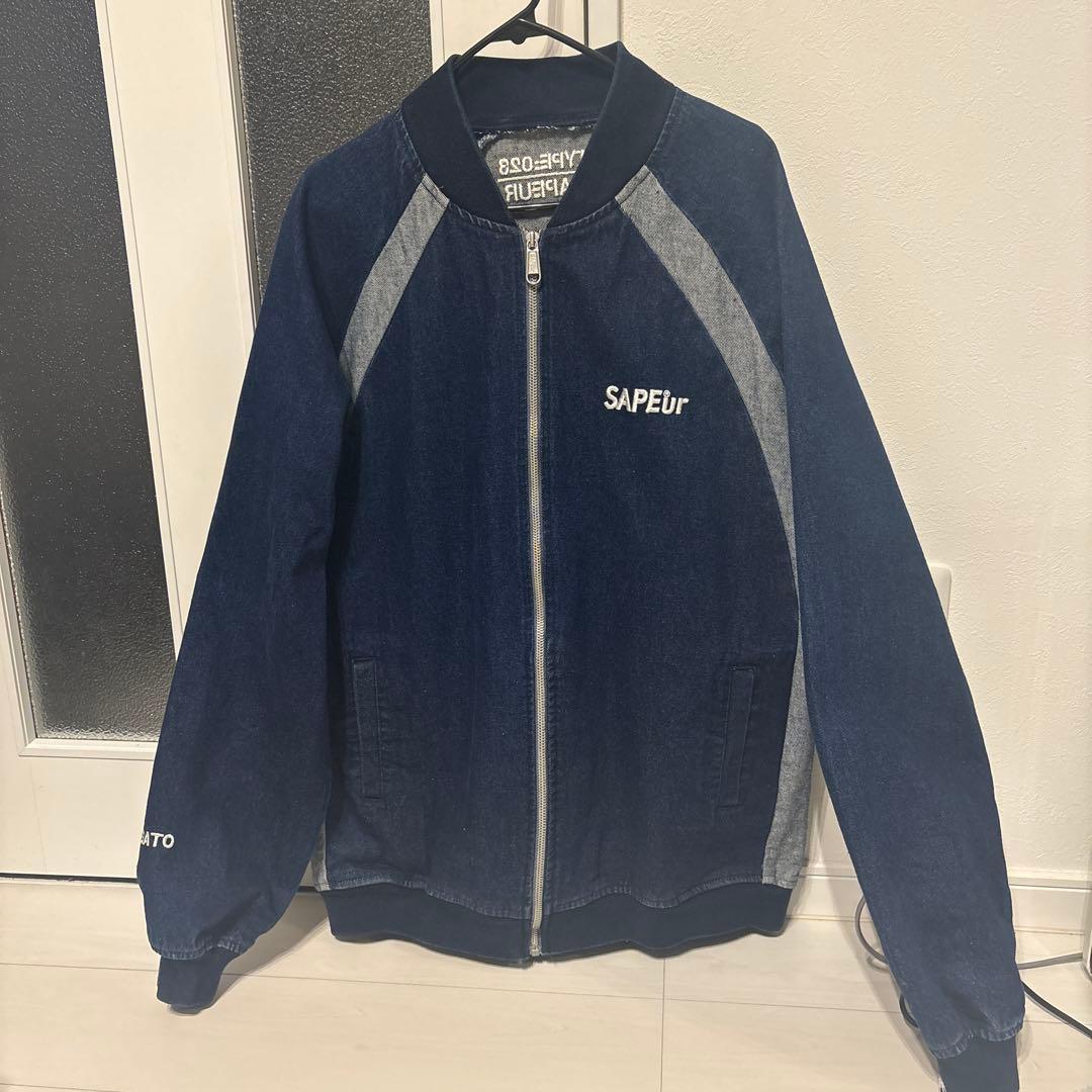 最終値下げ　SAPEuR ダークブルー デニムジャケット LARGE サプール