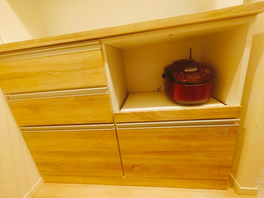 ホワイト木目調 食器棚 大容量