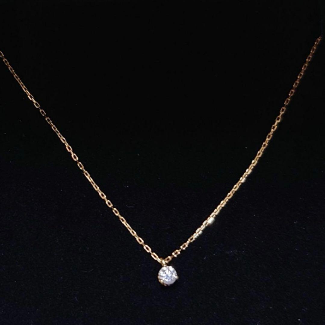 agate K18 ダイヤモンド　一粒　ネックレス　18金