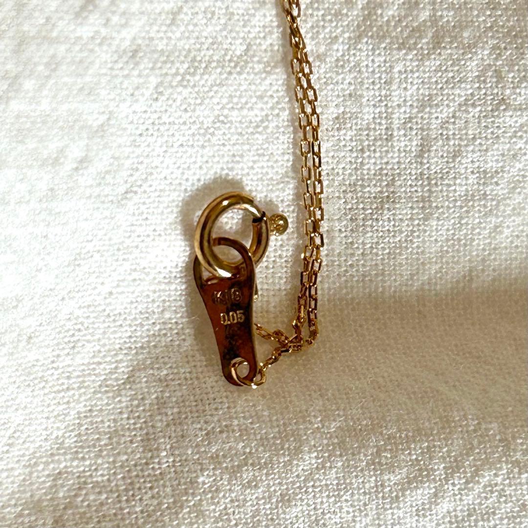 agate K18 ダイヤモンド　一粒　ネックレス　18金