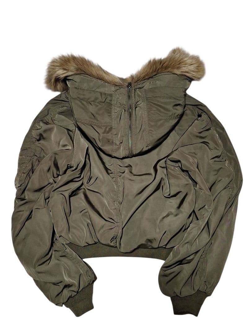 Y2K N2B カーキ　ブルゾン　短丈 フライト ボンバー ジャケット　ファー