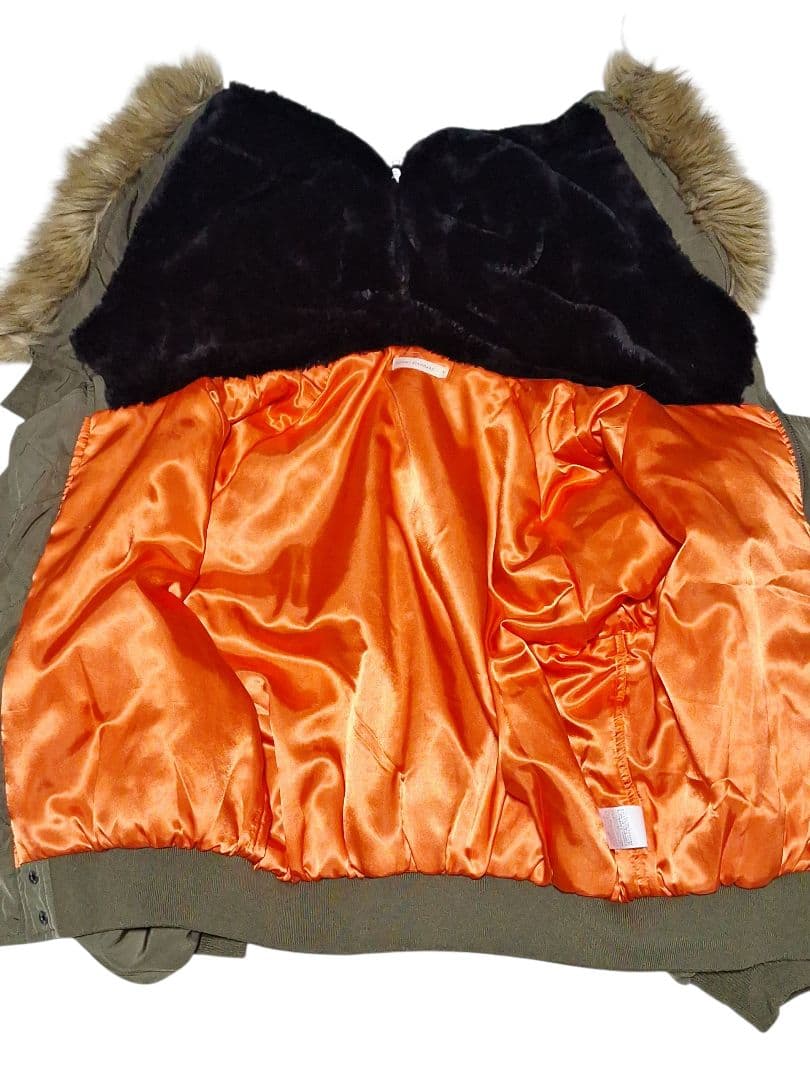 Y2K N2B カーキ　ブルゾン　短丈 フライト ボンバー ジャケット　ファー