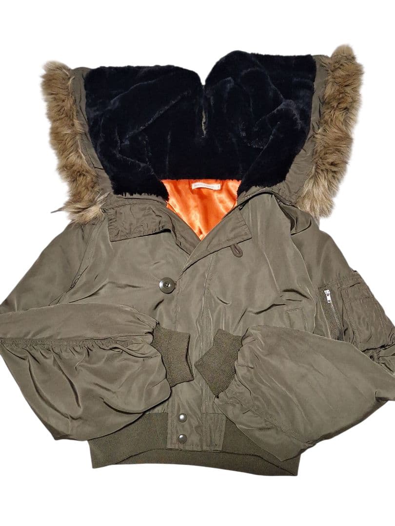 Y2K N2B カーキ　ブルゾン　短丈 フライト ボンバー ジャケット　ファー