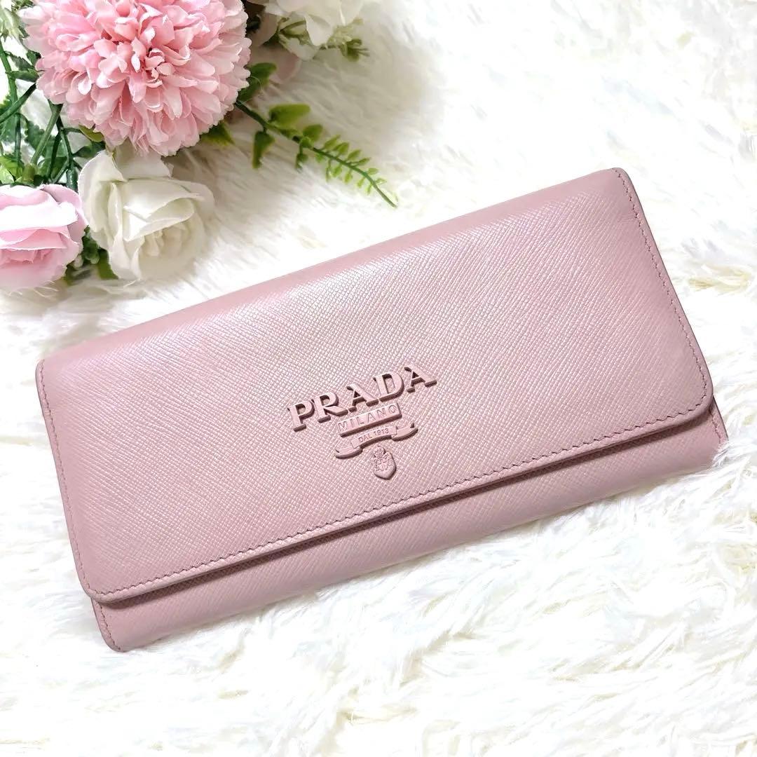 美品✨PRADA プラダ サフィアーノシャイン 長財布1MH132 ピンク