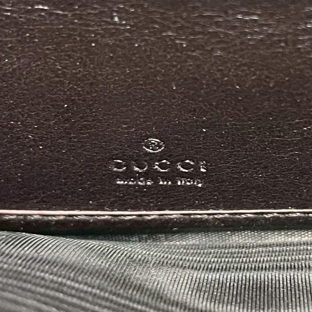 GUCCI グッチ シマ レザー GG柄 ラウンドジップ ダークブラウン