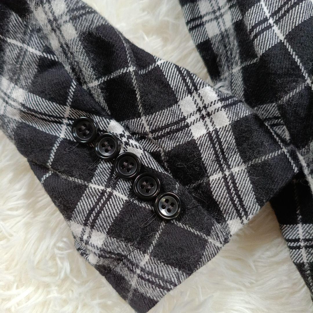 23AW美品✨タオコムデギャルソン現行 ウール縮絨 チェックドレスコート　S