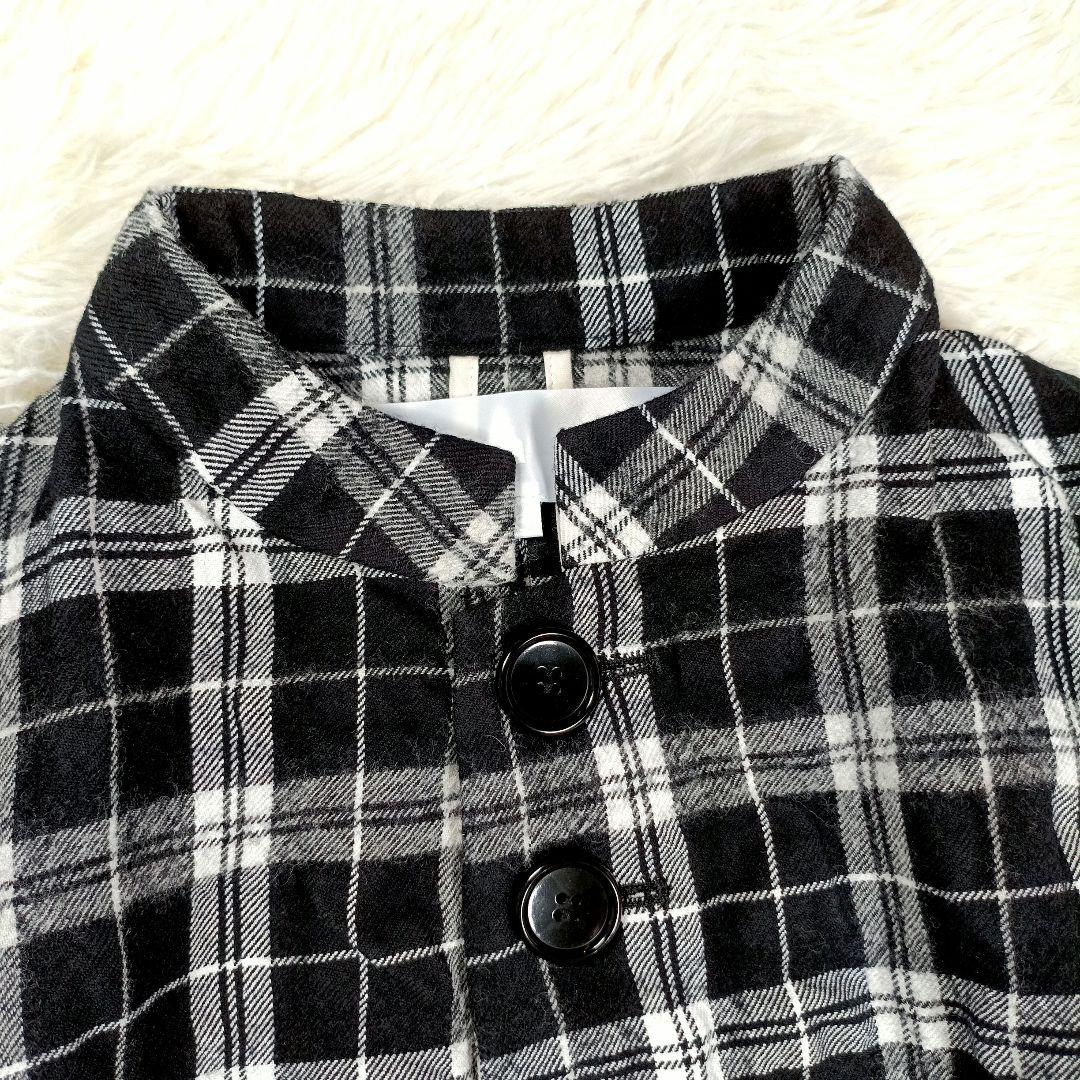 23AW美品✨タオコムデギャルソン現行 ウール縮絨 チェックドレスコート　S