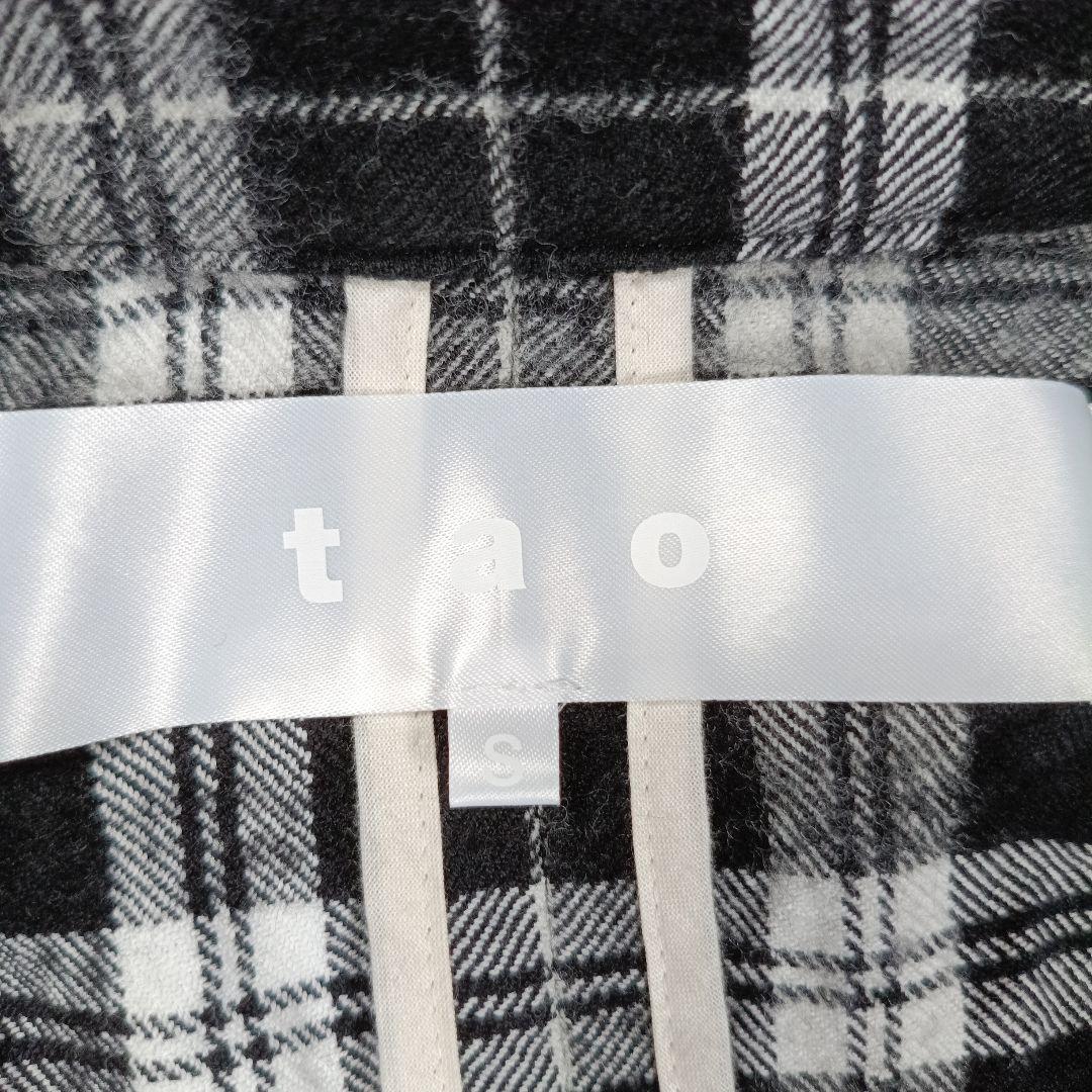 23AW美品✨タオコムデギャルソン現行 ウール縮絨 チェックドレスコート　S