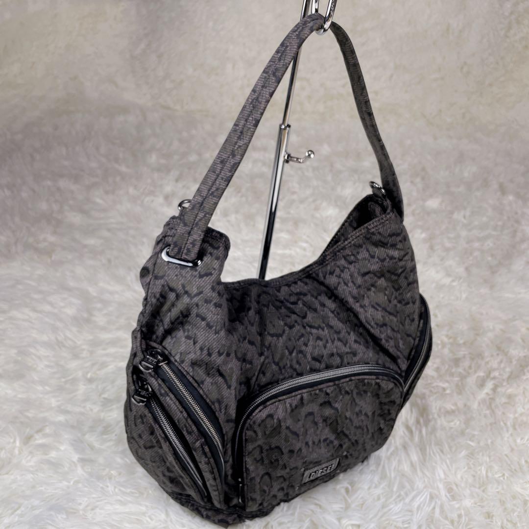 DIESEL レオパード柄 ショルダーバッグ　2way y2k総柄