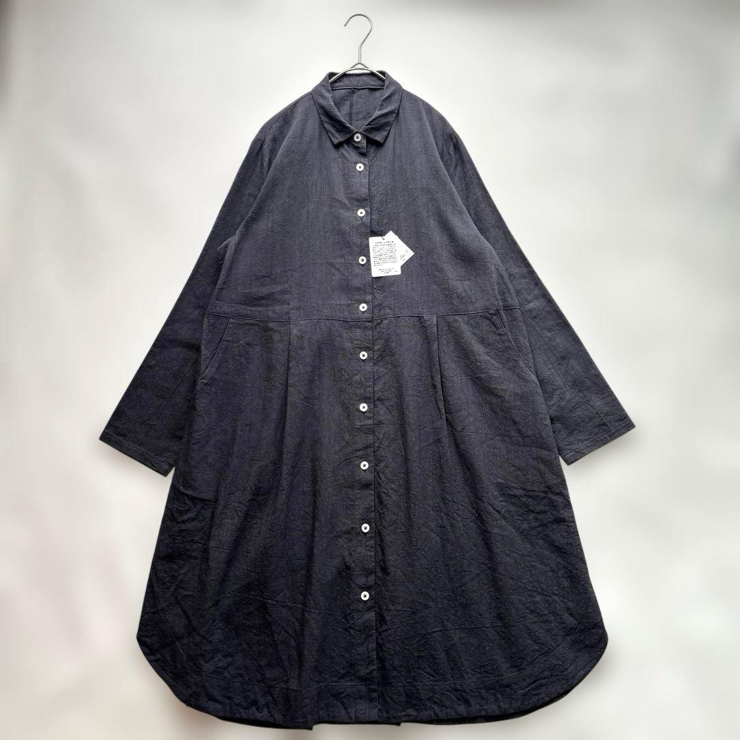 新品 コットンハウスアヤ ピックアップ 綿 麻 長袖 ワンピース ゆったり