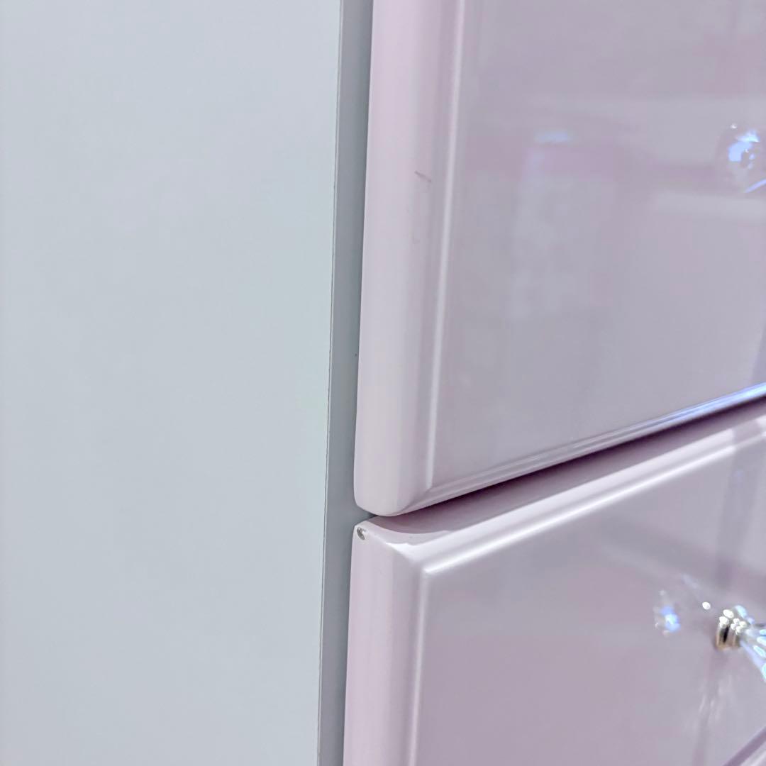 6段チェスト ピンク クリスタル取っ手 鏡面仕上げ