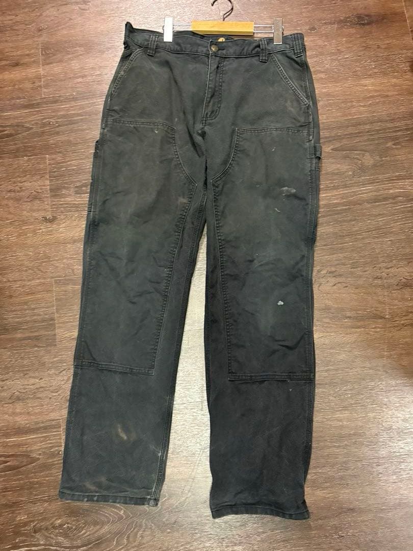 カーハート　ダブルニー　ブラック　36×34