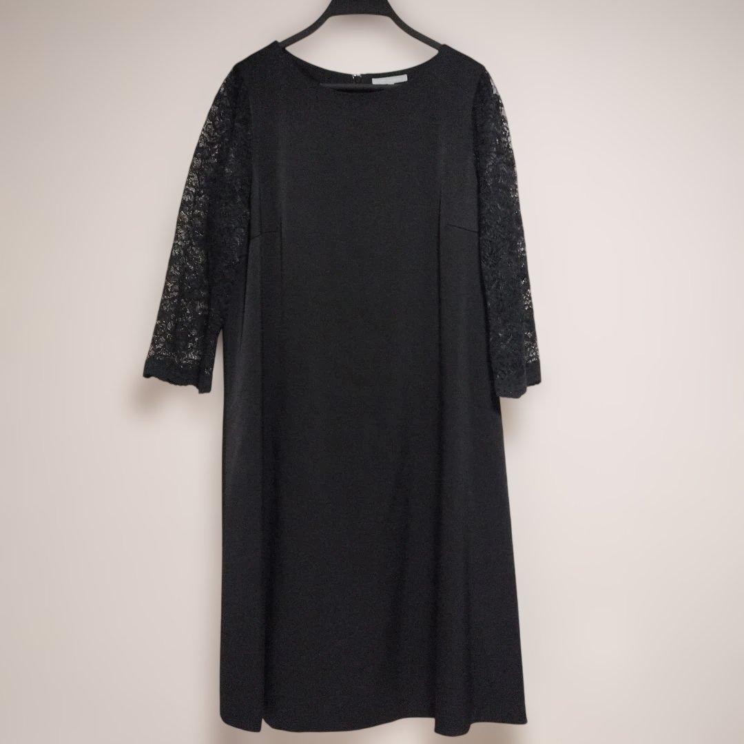 23区Applaudir★袖レース ブラック ワンピース 44